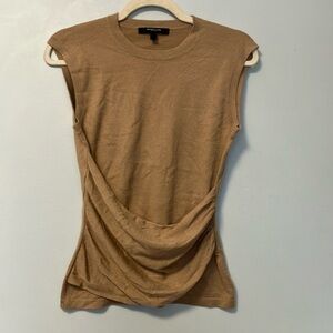 Derek Lam tan camel cashmere silk blend sleeveless top